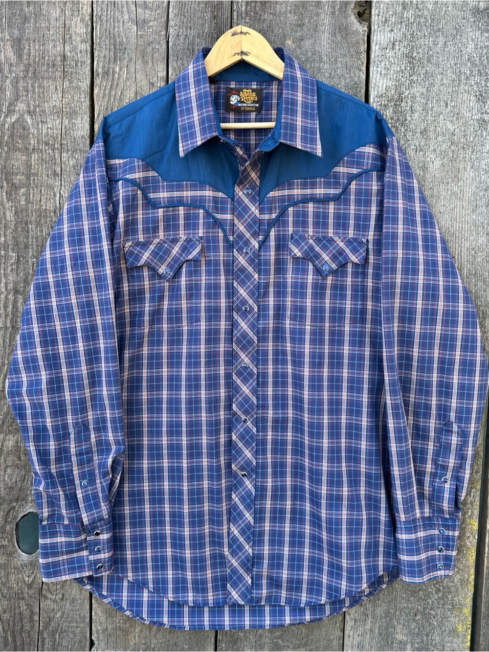 VTG 70s-80s Kenny Rogers Western Collection Karman Pearl Snap Button Up 16 1/2